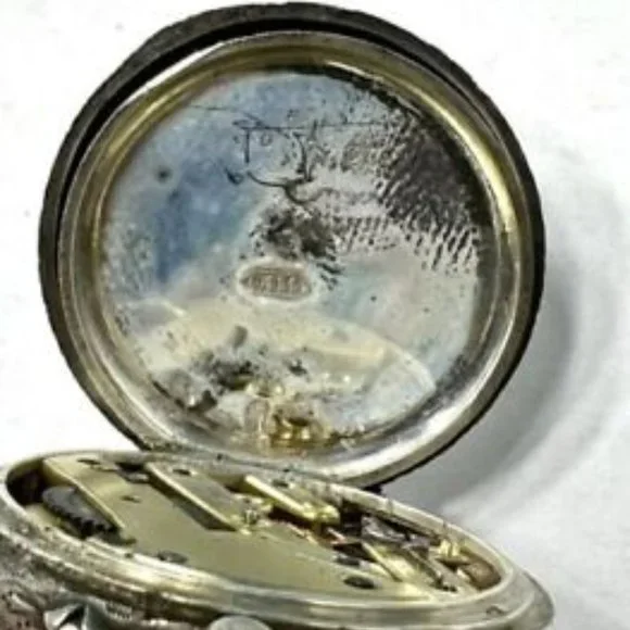 Antique Sterling Silver Open Face Fob/Pocket Watch - Picture 5 of 9
